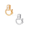 2Pcs 2 Colors 925 Sterling Silver Micro Pave Clear Clear Cubic Zirconia Twister Clasps STER-PH0003-53-6