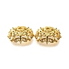 Flower Brass Clear Cubic Zirconia Bead Caps KK-V008-02G-2