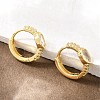 Oval Brass Micro Pave Clear Cubic Zirconia Hoop Earrings EJEW-D348-09G-1