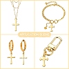 50Pcs 10 Styles 304 Stainless Steel Tiny Cross Charms STAS-CJ0002-25-6