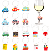 16Pcs 16 Styles School Season Opaque Resin Pendants RESI-BC0001-03-1