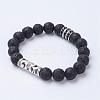 Natural Lava Rock Stretch Bracelets BJEW-JB02757-01-1
