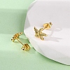 Brass Micro Pave Clear Cubic Zirconia Earrings EJEW-D328-03G-03-3