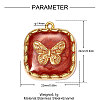 304 Stainless Steel Enamel Pendants STAS-OY012-60G-2