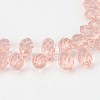 Faceted Teardrop Glass Beads Strands GLAA-J068-01-1