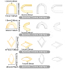 16Pcs 8 Style 201 Stainless Steel Connector Charms & Pendants STAS-BC0003-37-2