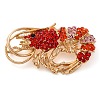 Animal Zinc Alloy Rhinestone Brooches JEWB-R052-01G-1