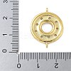 Rack Plating Brass Clear Cubic Zirconia Donut Connector Charms KK-A234-030G-02-4