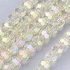 Faceted(32 Facets) Round Electroplate AB Color Plated Glass Beads Strands X-EGLA-D021-70-1