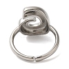 Initials Brass Open Cuff Ring for Women RJEW-N046-02G-P-3