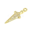 Brass Micro Pave Clear Cubic Zirconia Pendants KK-L238-14G-2