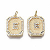 Brass Micro Pave Clear Cubic Zirconia Pendants KK-S356-234E-G-NF-1
