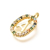 Brass Micro Pave Cubic Zirconia Pendants ZIRC-P123-01G-A02-2