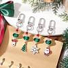 Christmas Series Alloy Enamel & Glass Beads Pendant Decoration HJEW-TA00349-1