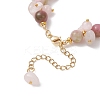 Brass & Natural Mixed Gemstone Chip & Round Beads Bracelets for Women BJEW-JB13151-01-4