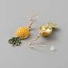 Alloy Pineapple Pendant Necklace & Dangle Earrings AJEW-WH0413-14-2