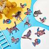 18Pcs 9 Styles Printed Alloy Pendants ENAM-CJ0005-30-5