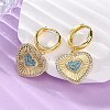 Brass Cubic Zirconia Hoop Earrings EJEW-Q042-02A-G-4