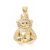 Brass Cubic Zirconia Pendants ZIRC-K089-15G-01-1