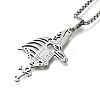 201 Stainless Steel Egyptian Ancient Anubis Anka Cross Pendant Box Chain Necklaces STAS-D196-05P-2