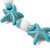 Starfish & Turtle Synthetic Turquoise Beads Stretch Bracelets for Women BJEW-JB12129-02-4