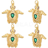 8Pcs Brass Micro Pave Cubic Zirconia Pendants KK-BBC0018-75-6