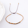 2mm Faceted Natural Tiger Eye Beaded Braided Adjustable Bracelets for Women PF2854-10-1