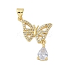 Brass Micro Pave Cubic Zirconia Pendants KK-P293-17G-1