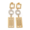 Ion Plating(IP) Golden 304 Stainless Steel Geometry Dangle Stud Earrings EJEW-D083-10E-G-1