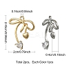 2Pcs 2 Colors Brass Micro Pave Clear Cubic Zirconia Pendants KK-YW0003-91-2