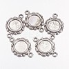 Tibetan Style Link Cabochon Bezel Settings TIBEP-0578-S-FF-2
