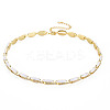Brass Micro Pave Cubic Zirconia Link Tennis Necklaces for Women NJEW-T013-01G-08-1
