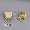 CHGCRAFT 8 Sets Brass Heart Lapel Pin Brooch JEWB-CA0001-34-2