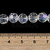 Electroplate Transparent Glass Beads Strands EGLA-A035-T8mm-L19-4