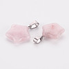 Star Natural Rose Quartz Pendants G-Q367-12-3