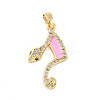 Brass Micro Pave Cubic Zirconia Enamel Pendants KK-D354-07G-E-1