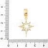 Brass Micro Pave Clear Cubic Zirconia Star European Dangle Charms KK-U058-37G-3