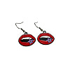 Gothic Alloy Red Enamel Dangle Earrings WGCC792-04-2