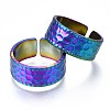 304 Stainless Steel Hammered Cuff Ring RJEW-N038-073-2
