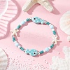 Synthetic Turquoise & Porcelain & Dyed Natural Howlite Beads Stretch Bracelets for Women BJEW-JB11793-02-1