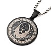 Retro Mandala 201 Stainless Steel Box Chain Constellation Pendant Necklaces for Women Men LS-NJEW-M223-01F-1