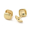 Brass Rhombus Hoop Earrings for Women EJEW-E275-06G-2