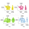 20Pcs 4 Styles Transparent & AB-Color Plated Acrylic Pendants TACR-FS0001-44-3