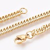 Ion Plating(IP) 304 Stainless Steel Curb Chain Bracelets BJEW-P235-12G-3