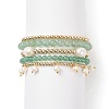 5Pcs 5 Style Natural Green Aventurine & Brass Beaded Stretch Bracelets Set BJEW-JB08870-03-1