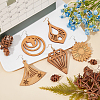 DIY 19 Pairs Laser Cut Wood Earring Making Kits DIY-GA0001-99-4