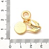 Brass Cubic Zirconia Flat Round & Swallow European Dangle Charms KK-U048-19G-3