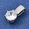 925 Sterling Silver Pave Clear Cubic Zirconia Flat Round Charms STER-A048-12S-3