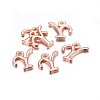 Rose Gold Plated Alloy Letter Pendants X-PALLOY-J718-01RG-Y-2