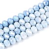 Anti-Tarnish Electroplate Rondelle Glass Beads Strands LS-EGLA-T021-8mm-17-02-1